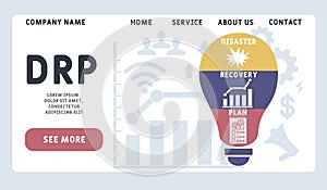 Vector website design template . DRP - Disaster Recovery Plan, business concept. photo